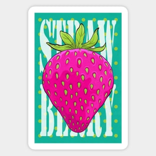 Strawberry fruit Retro Poster Magnet